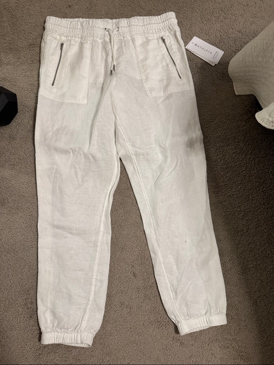Athleta Pants - Athleta  White Jogger Linen-Blend Pants